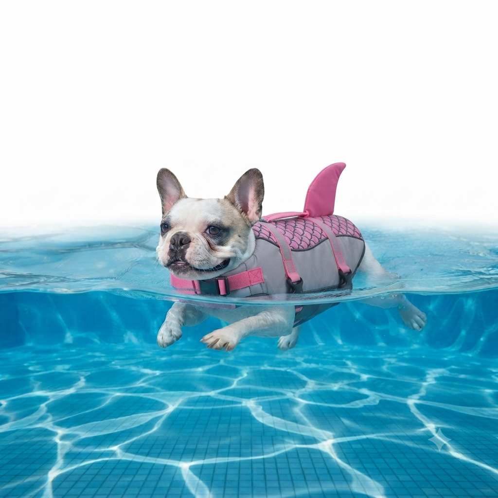 Shark-Style Dog Swim Jacket 🦈