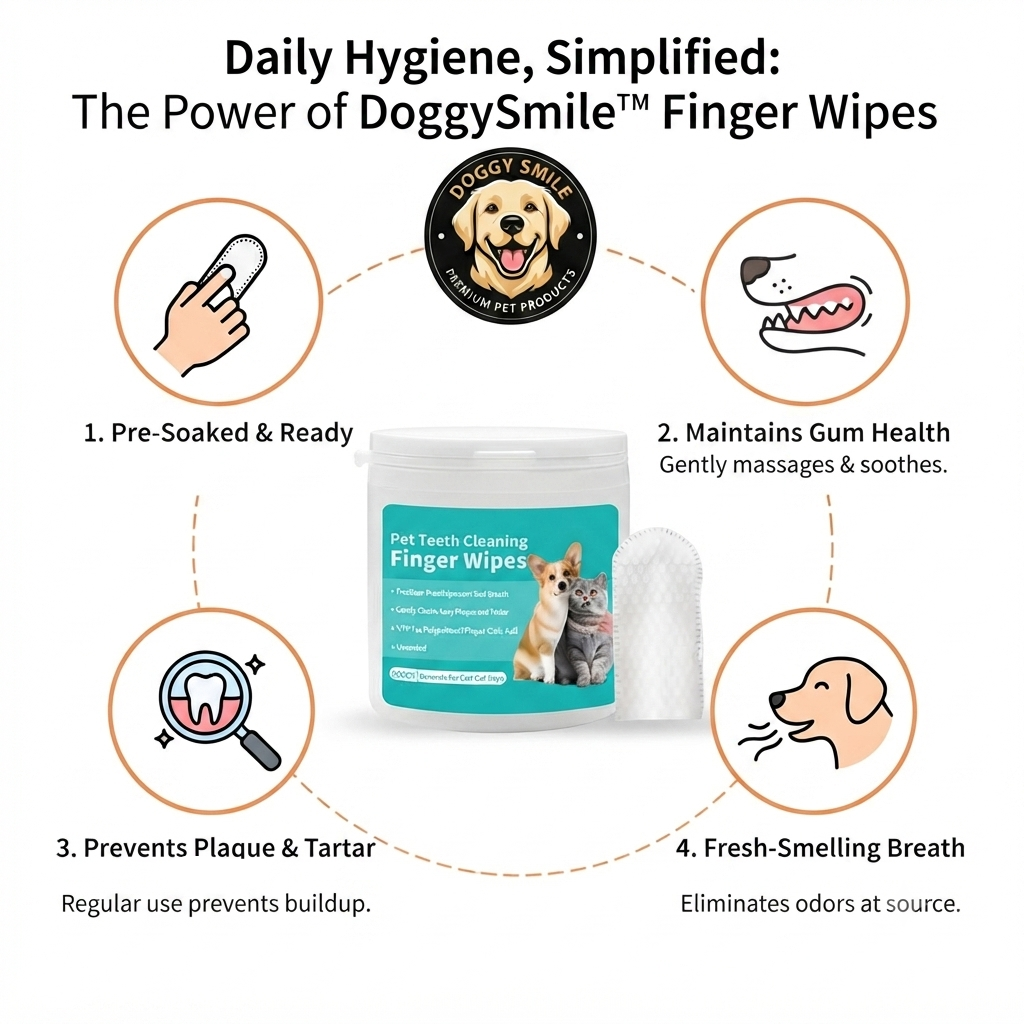 DoggySmile™ Oral Care Finger Wipes 🦷